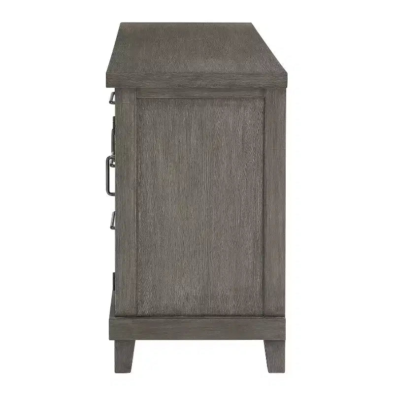Mila Server Washed Gray - Steve Silver Co.: Contemporary Style, Veneer Finish, Glass Doors, 3 Drawers