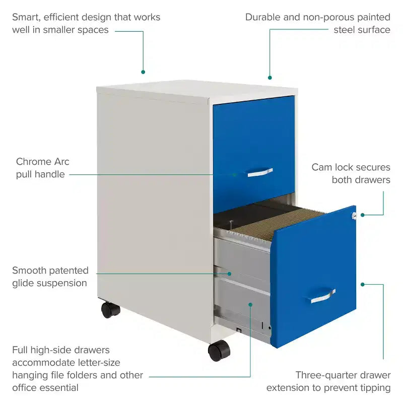 18 Deep 2-Drawer Letter Width Vertical File Cabinet