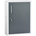 kleankin Bathroom Medicine Cabinet with Shelves Inside & On Door, Locking Medical Cabinet for Safety, First Aid Bathroom Wall Cabinet, White & Grey